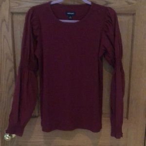 QVC studio park cranberry rib knit top